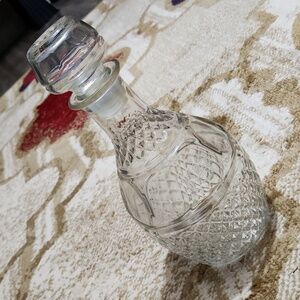 Vintage Princess House Decanter Etched Crown & Grape Design Exquisite Cut Glass